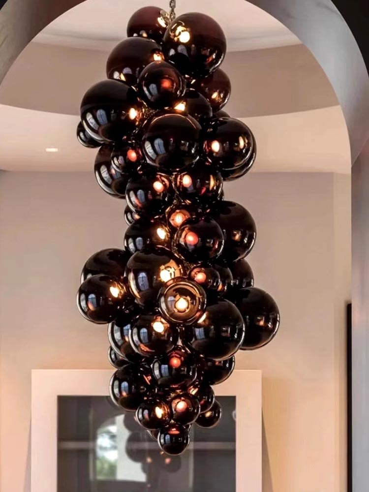 Glass Grape Hand-blown Chandeliers Pendant Lights Hotel Lobby Villa Living Room Chandelier Light Fixtures Hanging Lamps (12) Lámparas colgantes de uva de vidrio sopladas a mano, lámparas colgantes para vestíbulo de hotel, villa, sala de estar, lámparas colgantes (12)