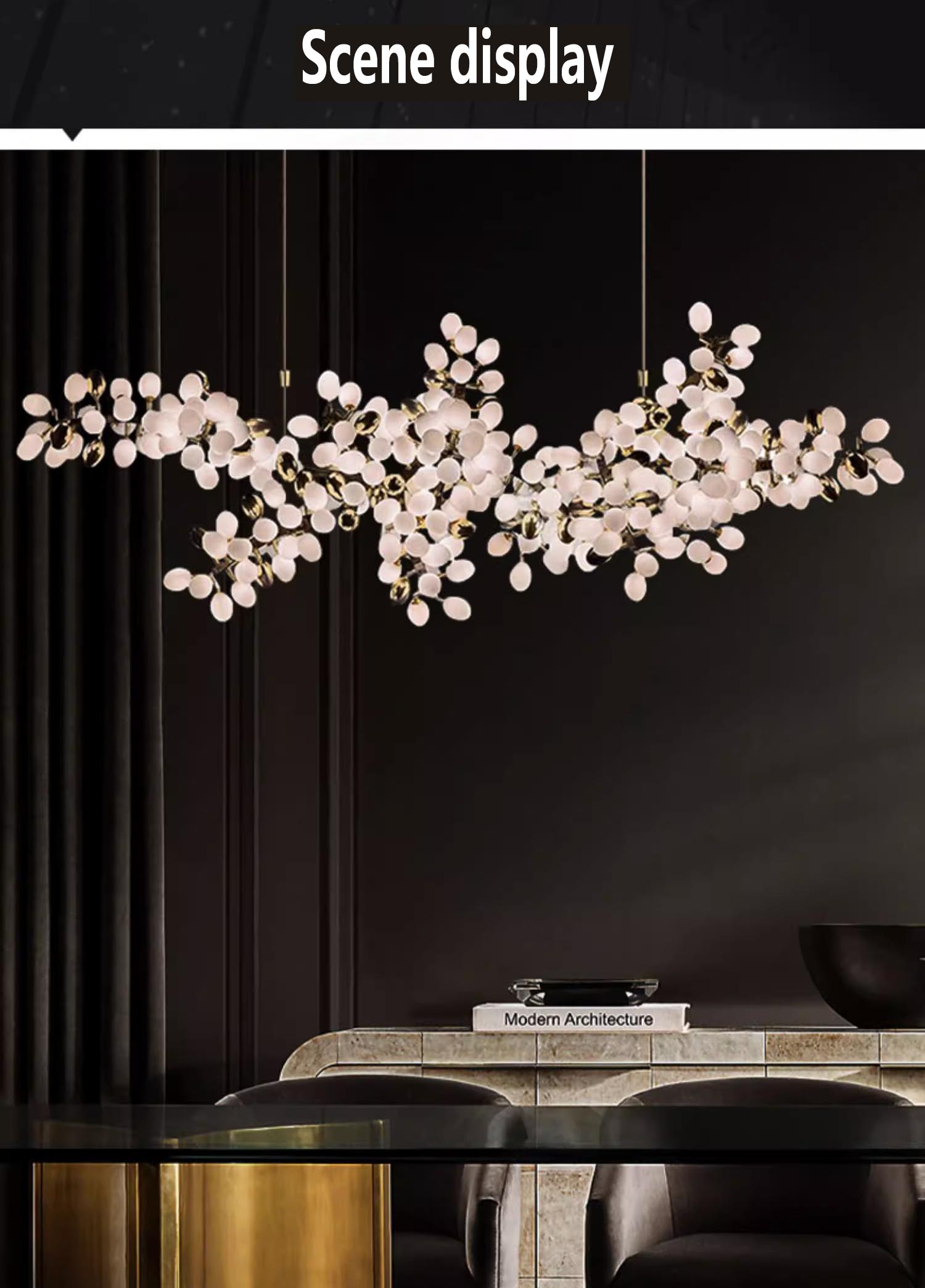 Grape Shape Hanging Lamp Decorative Banquet Hall Villa Hotel Lobby Modern Glass Led Chandelier (7) Lámpara colgante con forma de uva, sala de banquetes decorativa, vestíbulo del hotel, lámpara LED de cristal moderna (7)