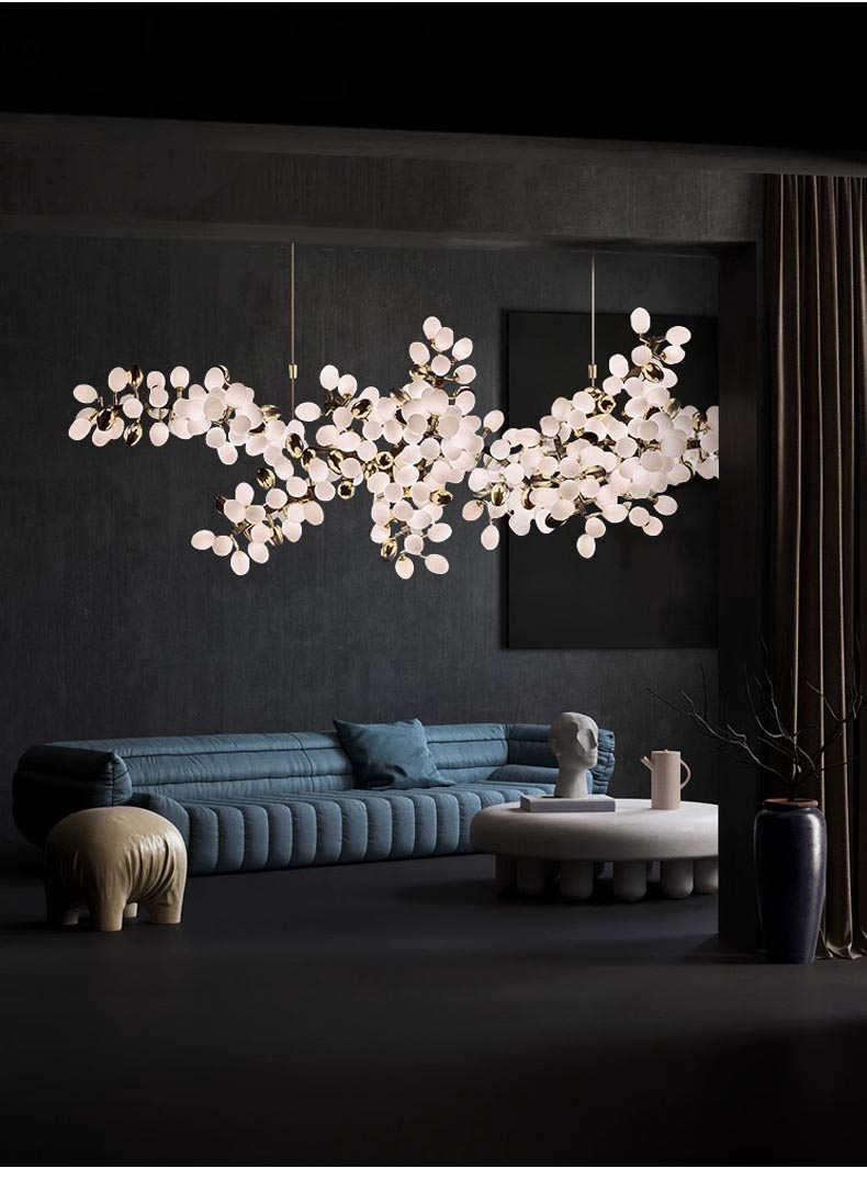 Grape Shape Hanging Lamp Decorative Banquet Hall Villa Hotel Lobby Modern Glass Led Chandelier (12) Lámpara colgante con forma de uva, sala de banquetes decorativa, vestíbulo del hotel, lámpara LED de cristal moderna (12)