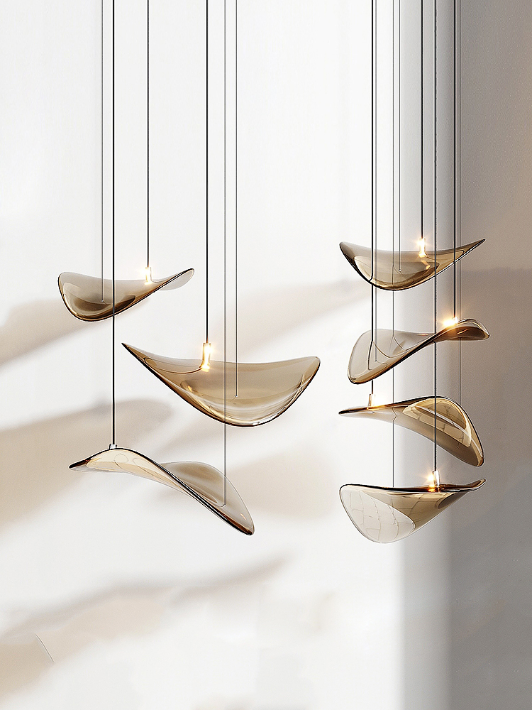 Modern Hotel Lobby Villa Decoration Pendant Light Custom Large Project LED Glass Chandelier (8) Lámpara colgante moderna para decoración de villa, vestíbulo de hotel, proyecto grande personalizado, lámpara de cristal LED (8)