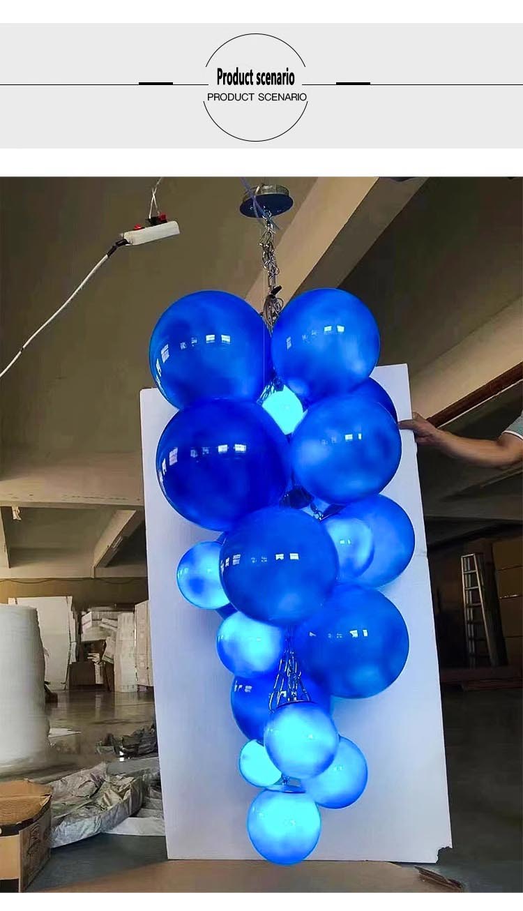 Glass Grape Hand-blown Chandeliers Pendant Lights Hotel Lobby Villa Living Room Chandelier Light Fixtures Hanging Lamps (9) Lámparas colgantes de uva de vidrio sopladas a mano, lámparas colgantes para vestíbulo de hotel, villa, sala de estar, lámparas colgantes (9)