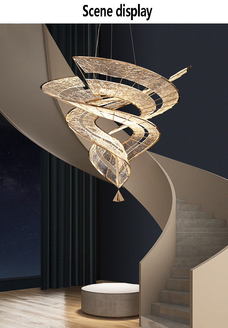 Modern Luxury Minimalist Chandeliers Pendant Lights Hotel Lobby Villa Living Banquet Hall Custom Chandelier (7) Lámparas colgantes minimalistas de lujo modernas Luces colgantes Hotel Lobby Villa Living Banquet Hall Lámpara personalizada (7)