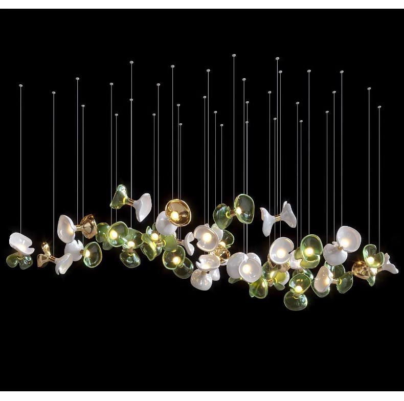 Modern Hotel Lobby Decoration Lighting Dining Room Living Room Custom Glass Chandeliers Pendant Lighting (12) Iluminación moderna de la decoración del vestíbulo del hotel Comedor Sala de estar Lámparas de cristal personalizadas Iluminación colgante (12)