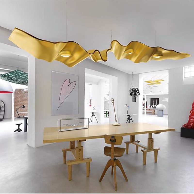 Hanging Minimalist Banquet Hall Villa Stair Chandeliers Modern Luxury Pendant Light Custom Large Led Chandelier (1) Lámpara colgante minimalista para sala de banquetes, Villa, escalera, lámpara colgante de lujo moderna, lámpara Led grande personalizada (1)