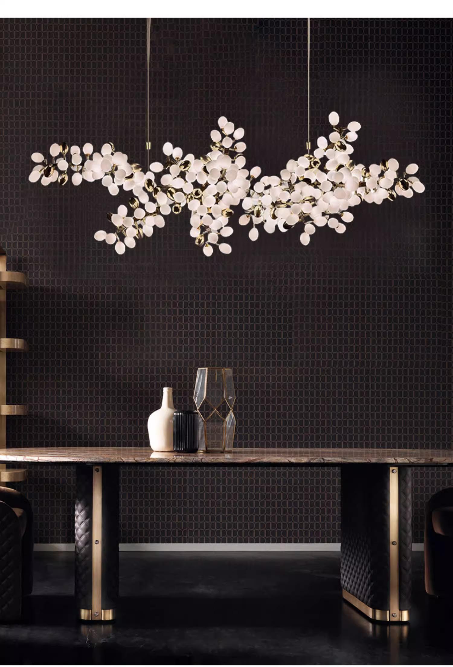Grape Shape Hanging Lamp Decorative Banquet Hall Villa Hotel Lobby Modern Glass Led Chandelier (11) Lámpara colgante con forma de uva, sala de banquetes decorativa, vestíbulo del hotel, lámpara LED de cristal moderna (11)