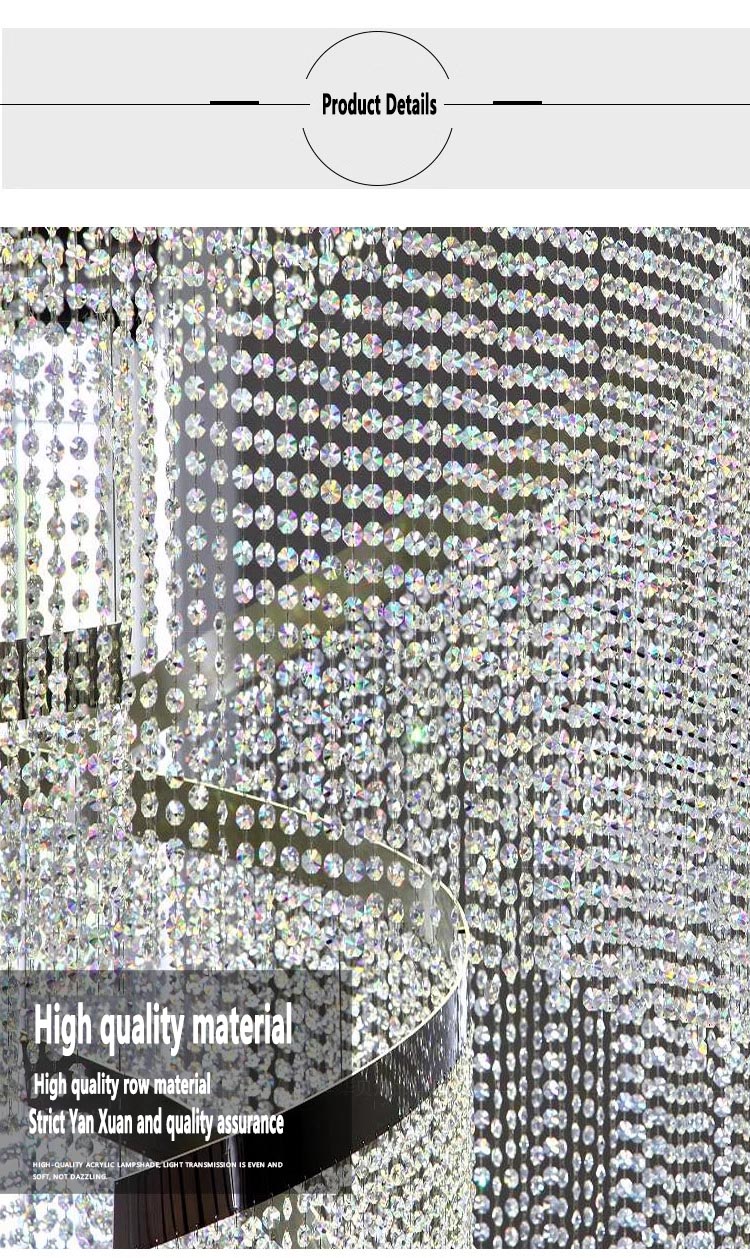 Luxury Design Big Chandelier for High Ceiling Hotel Home Staircase Luxury Entrance Crystal Chandelier Pendant Light (10) Lámpara de araña grande de diseño de lujo para techo alto, escalera de casa de hotel, lámpara colgante de cristal de entrada de lujo (10)