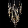 Candelabro de cristal moderno para vestíbulo de hotel, luces colgantes, escaleras de Villa, candelabros personalizados de acero inoxidable