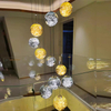  Lámpara de araña Led decorativa moderna con bola de escalera de centro comercial para vestíbulo de Hotel de estilo nórdico para el hogar