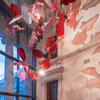 Lámpara grande personalizada para vestíbulo de hotel, colgante de escalera, lámpara de iluminación decorativa de vidrio moderna