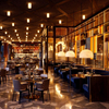 Proyecto de hotel y restaurante personalizado decorativo de diseño, candelabros grandes e iluminación colgante