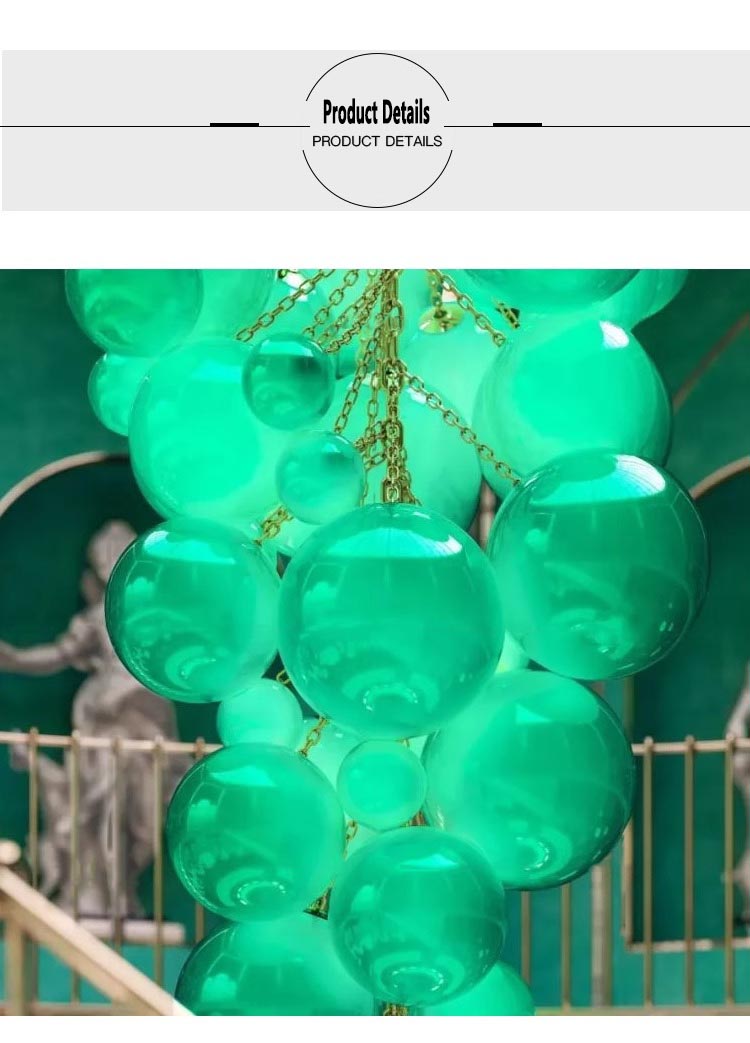 Glass Grape Hand-blown Chandeliers Pendant Lights Hotel Lobby Villa Living Room Chandelier Light Fixtures Hanging Lamps (7) Lámparas colgantes de uva de vidrio sopladas a mano, lámparas colgantes para vestíbulo de hotel, villa, sala de estar, lámparas colgantes (7)