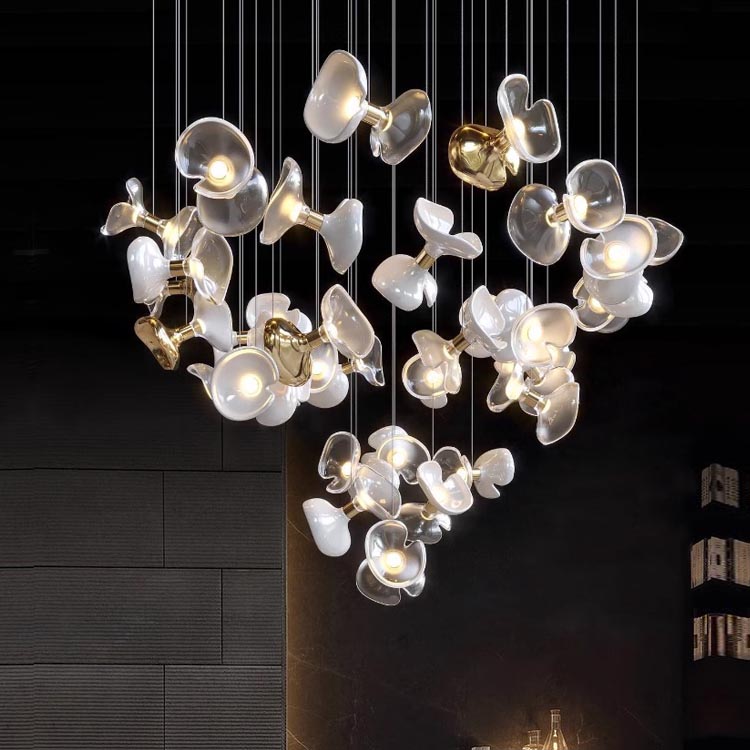 Iluminación moderna para decoración del vestíbulo del Hotel, iluminación colgante para comedor, sala de estar, candelabros de cristal personalizados