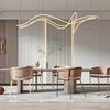 Decoración de interiores, listones de techo, campana montaje alto, candelabro de iluminación colgante Led lineal personalizado moderno en blanco y negro