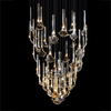 Candelabro de cristal moderno para vestíbulo de hotel, luces colgantes, escaleras de Villa, candelabros personalizados de acero inoxidable