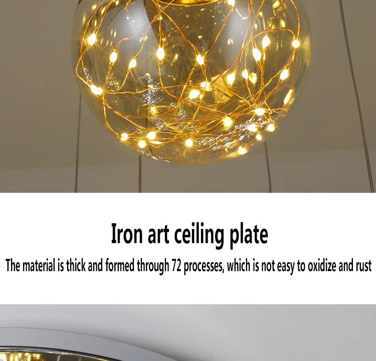 L&aacute;mpara de ara&ntilde;a LED decorativa moderna con bola de escalera de centro comercial del vest&iacute;bulo del hotel de estilo n&oacute;rdico para el hogar (4)