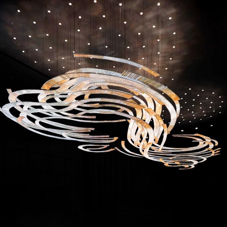 Vestíbulo del hotel, sala de banquetes, modelo de habitación, modelado artístico, decoración creativa, iluminación colgante de araña personalizada