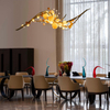 Lámpara colgante de araña personalizada de acero inoxidable, cristal minimalista moderno, vestíbulo de Hotel, decoración de ingeniería, Villa Hall