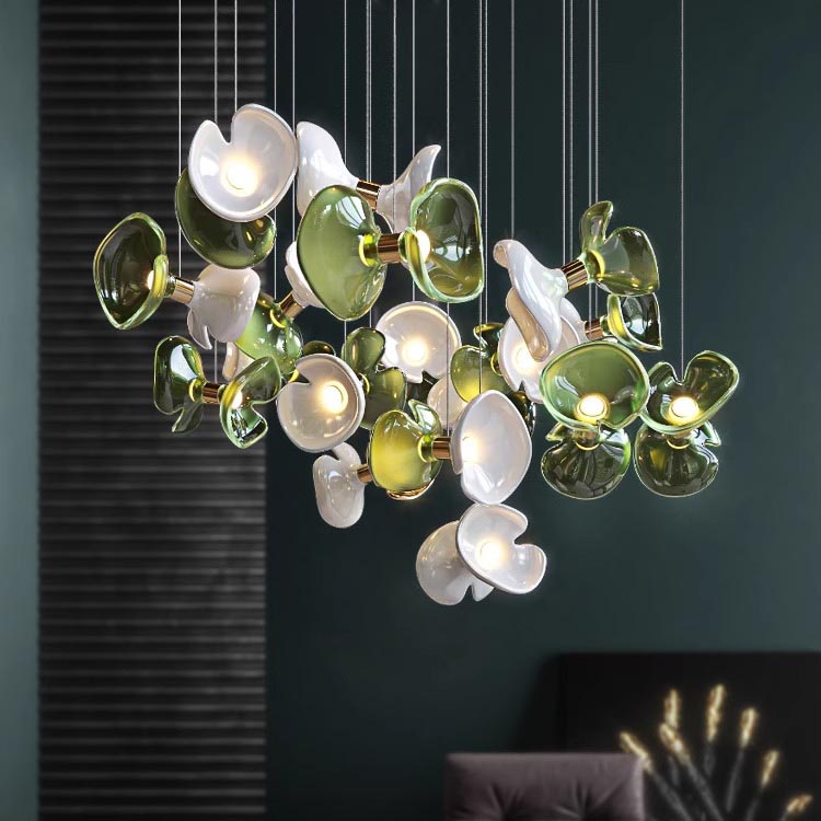 Iluminación moderna para decoración del vestíbulo del Hotel, iluminación colgante para comedor, sala de estar, candelabros de cristal personalizados