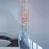 Diseño de proyecto moderno Escalera Salón de banquetes Vestíbulo del hotel Proyecto moderno Candelabros de vidrio soplado a mano de hotel personalizados no estándar