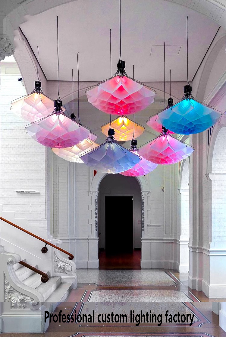 Grandes flores el&eacute;ctricas Led iluminaci&oacute;n abierta y cerrada autom&aacute;ticamente mec&aacute;nica cin&eacute;tica elevaci&oacute;n flor l&aacute;mpara el&eacute;ctrica (6)