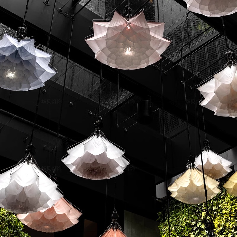 Grandes flores eléctricas Led iluminación abierta y cerrada automáticamente mecánica cinética elevación flor lámpara eléctrica