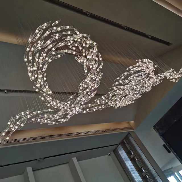 Moderno Hitecdad Villa Hotel Glass LED Decoración de interiores Accesorios de iluminación personalizados Lámparas