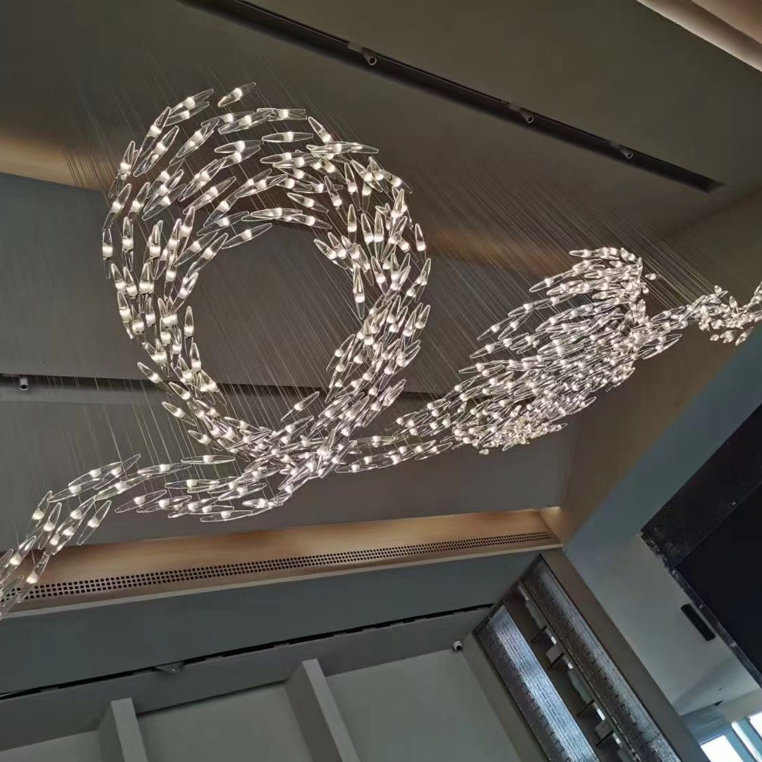 Moderno Hitecdad Villa Hotel Glass LED Decoración de interiores Accesorios de iluminación personalizados Lámparas