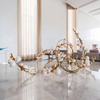 Lámpara colgante de araña personalizada de acero inoxidable, cristal minimalista moderno, vestíbulo de Hotel, decoración de ingeniería, Villa Hall