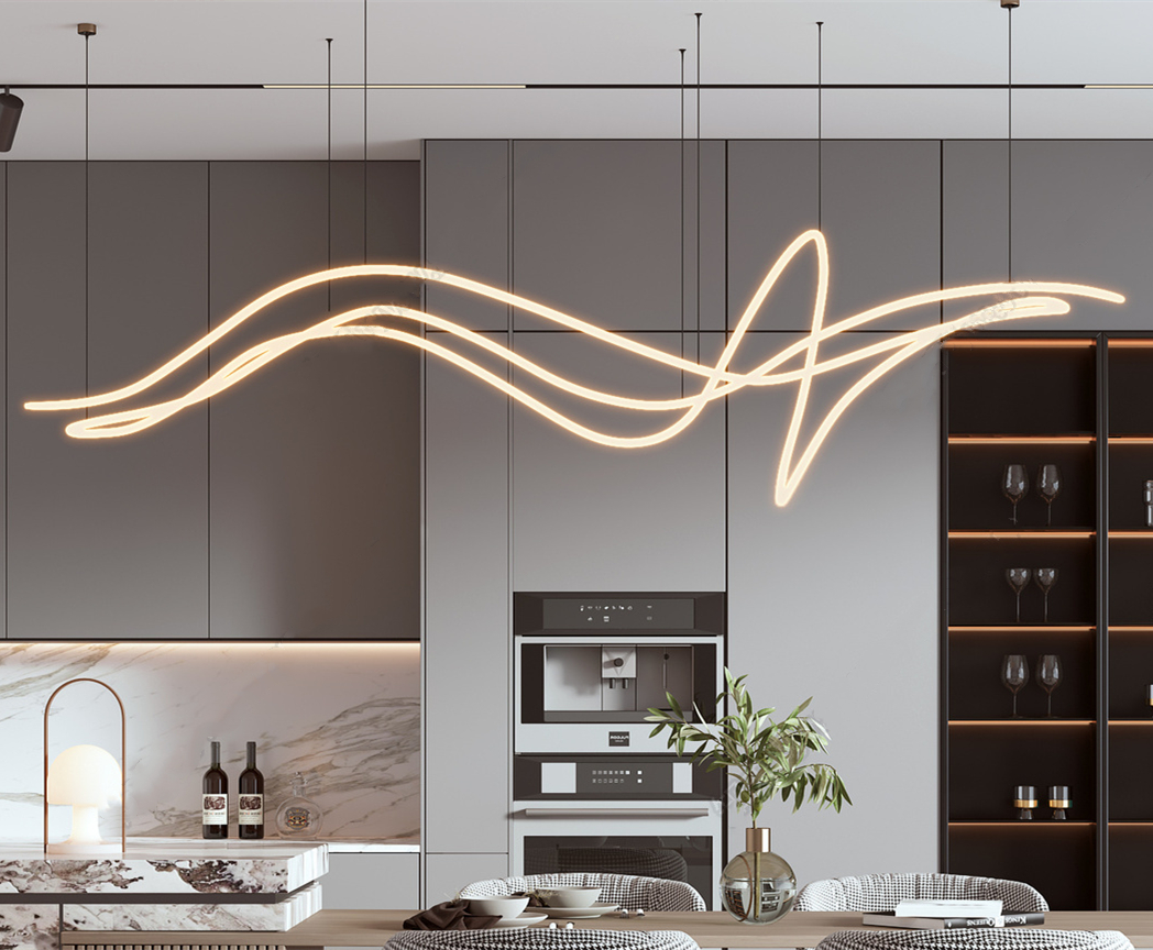 Interior Decoration Ceiling Slats High Bay Black and White Modern Custom Linear Led Pendant Lighting Chandelier (10) Decoración de interiores Listones de techo Bahía alta Blanco y negro Lámpara de iluminación colgante LED lineal personalizada moderna (10)
