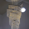 Candelabro grande de diseño de lujo para techo alto, escalera de casa de Hotel, candelabro de cristal de entrada de lujo, luz colgante