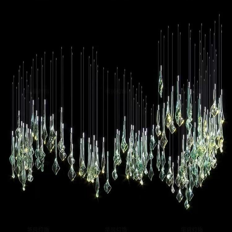 Candelabro de cristal moderno para vestíbulo de hotel, luces colgantes, escaleras de Villa, candelabros personalizados de acero inoxidable
