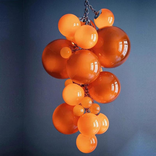 Lámparas colgantes de uva de vidrio sopladas a mano, luces colgantes para vestíbulo de Hotel, Villa, candelabro de habitación, accesorios de iluminación, lámparas colgantes