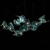 Lámparas de araña personalizadas, luz colgante LED de hojas de loto blancas de cristal contemporáneas