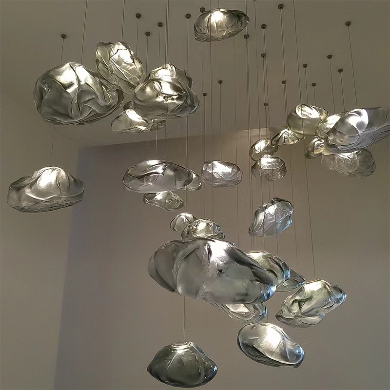 L&aacute;mpara moderna Piezas de vidrio Restaurante bar Mostrador Vest&iacute;bulo del hotel L&aacute;mparas Iluminaci&oacute;n colgante (7)