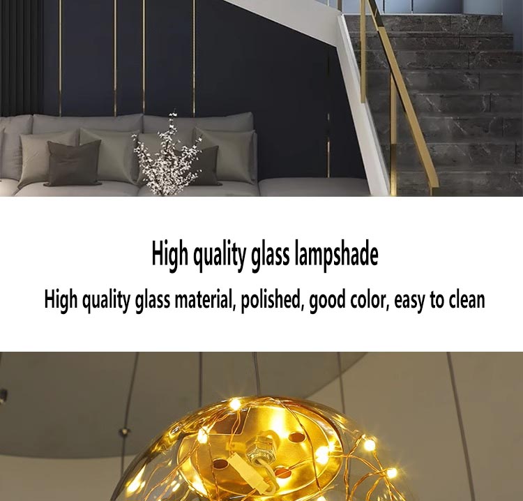 L&aacute;mpara de ara&ntilde;a LED decorativa moderna con bola de escalera de centro comercial del vest&iacute;bulo del hotel de estilo n&oacute;rdico para el hogar (3)