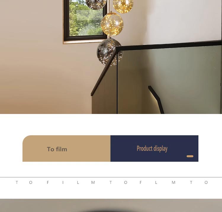 L&aacute;mpara de ara&ntilde;a LED decorativa moderna con bola de escalera de centro comercial del vest&iacute;bulo del hotel de estilo n&oacute;rdico para el hogar (11)