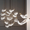Candelabro de hojas de cristal para vestíbulo de hotel, lámpara artística de cristal para salón de banquetes, lámparas personalizadas, iluminación colgante