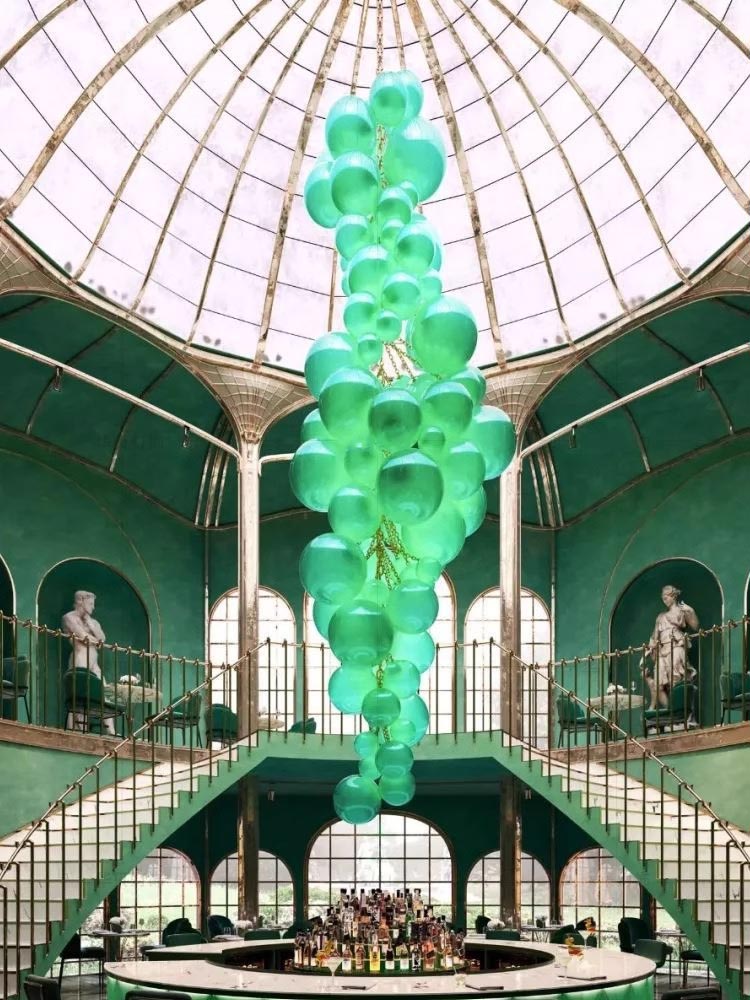 Glass Grape Hand-blown Chandeliers Pendant Lights Hotel Lobby Villa Living Room Chandelier Light Fixtures Hanging Lamps (4) Lámparas colgantes de uva de vidrio sopladas a mano, lámparas colgantes para vestíbulo de hotel, villa, sala de estar, lámparas colgantes (4)