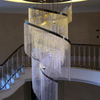 Candelabro grande de diseño de lujo para techo alto, escalera de casa de Hotel, candelabro de cristal de entrada de lujo, luz colgante