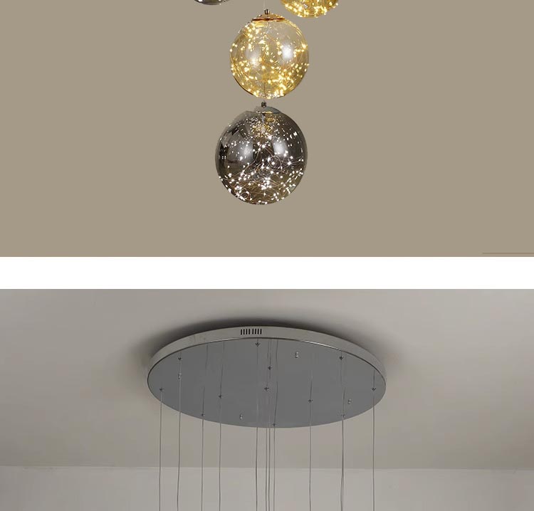 L&aacute;mpara de ara&ntilde;a LED decorativa moderna con bola de escalera de centro comercial del vest&iacute;bulo del hotel de estilo n&oacute;rdico para el hogar (13)