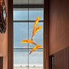 Lámpara de araña de hoja de arce de arte moderno, iluminación colgante decorativa personalizada para restaurante y Hotel