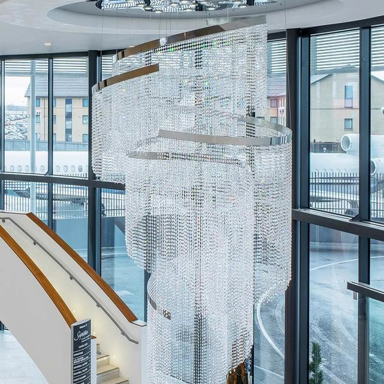 Candelabro grande de diseño de lujo para techo alto, escalera de casa de Hotel, candelabro de cristal de entrada de lujo, luz colgante