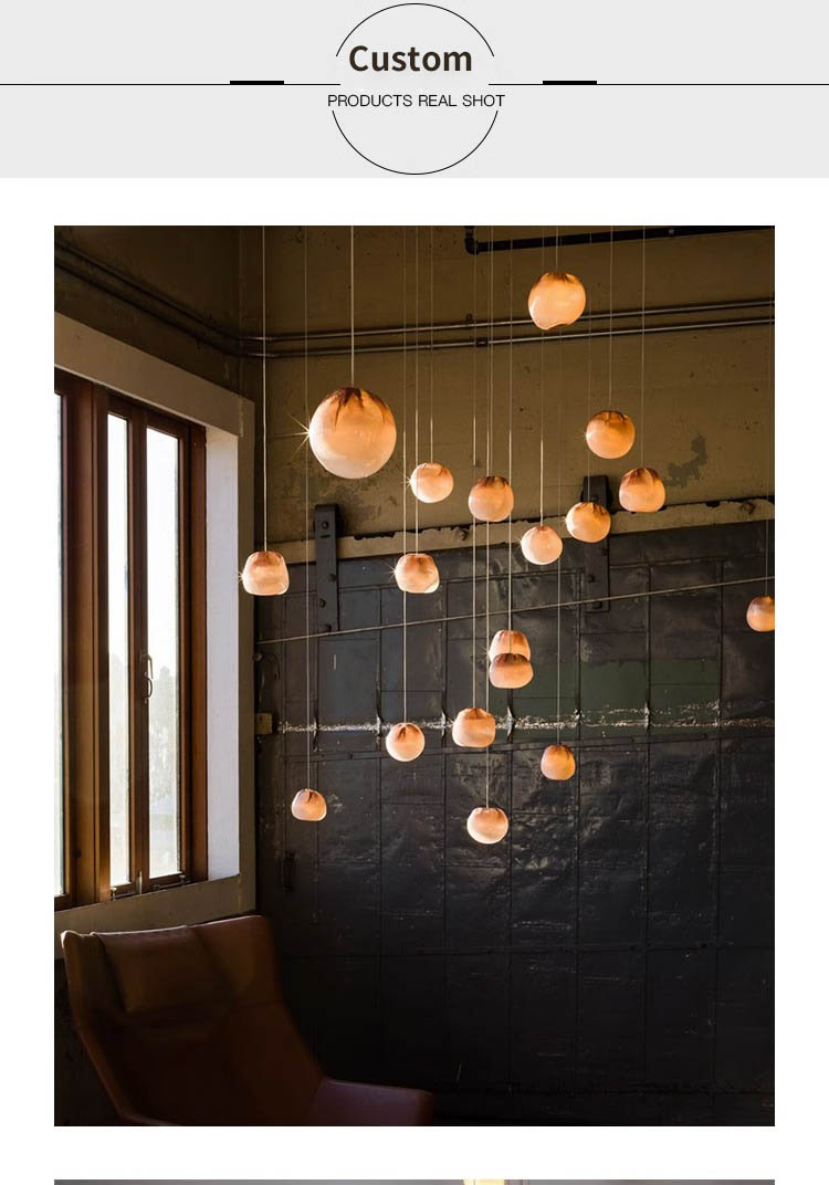 L&aacute;mpara moderna Piezas de vidrio Restaurante bar Mostrador Vest&iacute;bulo del hotel L&aacute;mparas Iluminaci&oacute;n colgante (5)