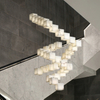 Lámparas simples de línea larga, candelabro pequeño para escaleras, restaurante, Hotel, vestíbulo, lámpara de Jade, Villa, bar, candelabros, luces colgantes