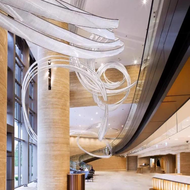 Vestíbulo del hotel, sala de banquetes, modelo de habitación, modelado artístico, decoración creativa, iluminación colgante de araña personalizada