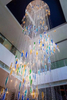 Decoración interior contemporánea, iluminación LED, vestíbulo del hotel, lámpara LED de techo de cristal a medida