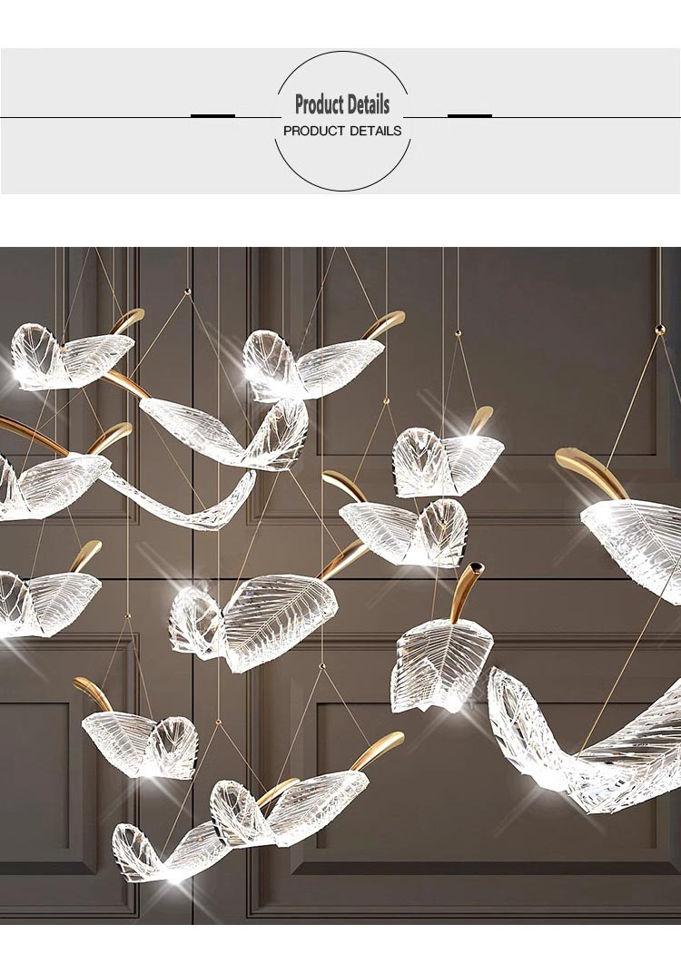 Hotel Lobby Glass Leaf Chandelier Villa Banquet Hall Art Glass Custom Lamps Chandeliers Pendant Lighting (13) Vestíbulo del hotel Lámpara de hoja de vidrio Villa Salón de banquetes Lámparas personalizadas de vidrio Lámparas de araña Iluminación colgante (13)