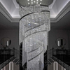 Candelabro grande de diseño de lujo para techo alto, escalera de casa de Hotel, candelabro de cristal de entrada de lujo, luz colgante