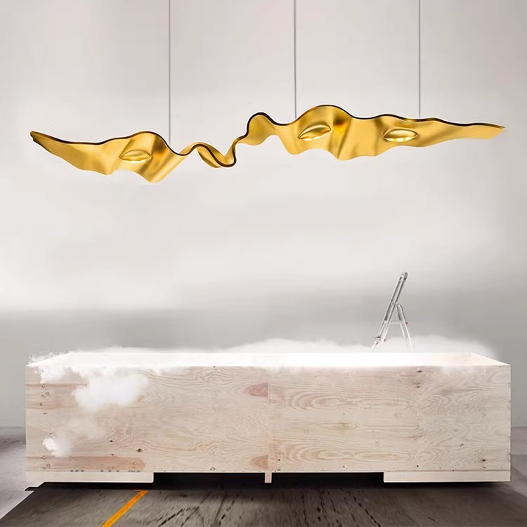 Hanging Minimalist Banquet Hall Villa Stair Chandeliers Modern Luxury Pendant Light Custom Large Led Chandelier (6) Lámpara colgante minimalista para sala de banquetes, Villa, escalera, lámpara colgante de lujo moderna, lámpara LED grande personalizada (6)