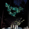 Lámparas de araña personalizadas, luz colgante LED de hojas de loto blancas de cristal contemporáneas